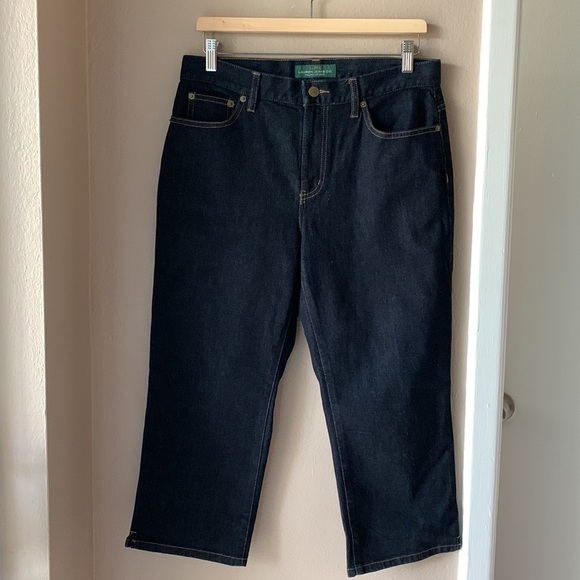 RALPH LAUREN Dark Wash Crop Denim Jeans - Picture 2 of 10